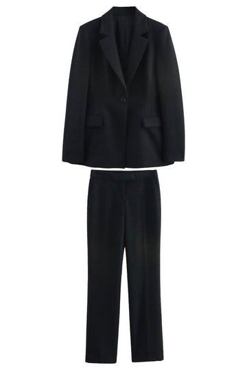 Black Single Breasted 2-Piece Notched Lapel Women Formal Suits